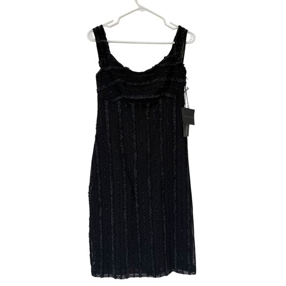 Robin Jordan Dresses & Skirts - NWT Robin Jordan Black Sequin Metallic Mini Dress Club Formal Sleeveless Size 2